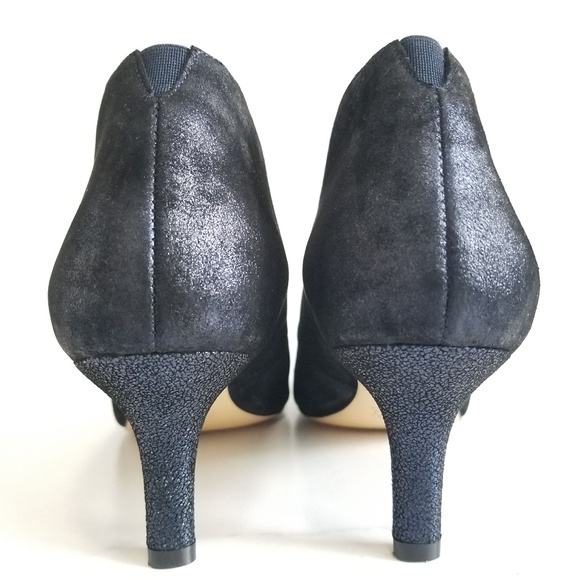 Amalfi by Rangoni Blue Black Dress Booties Heels - Picture 10 of 12